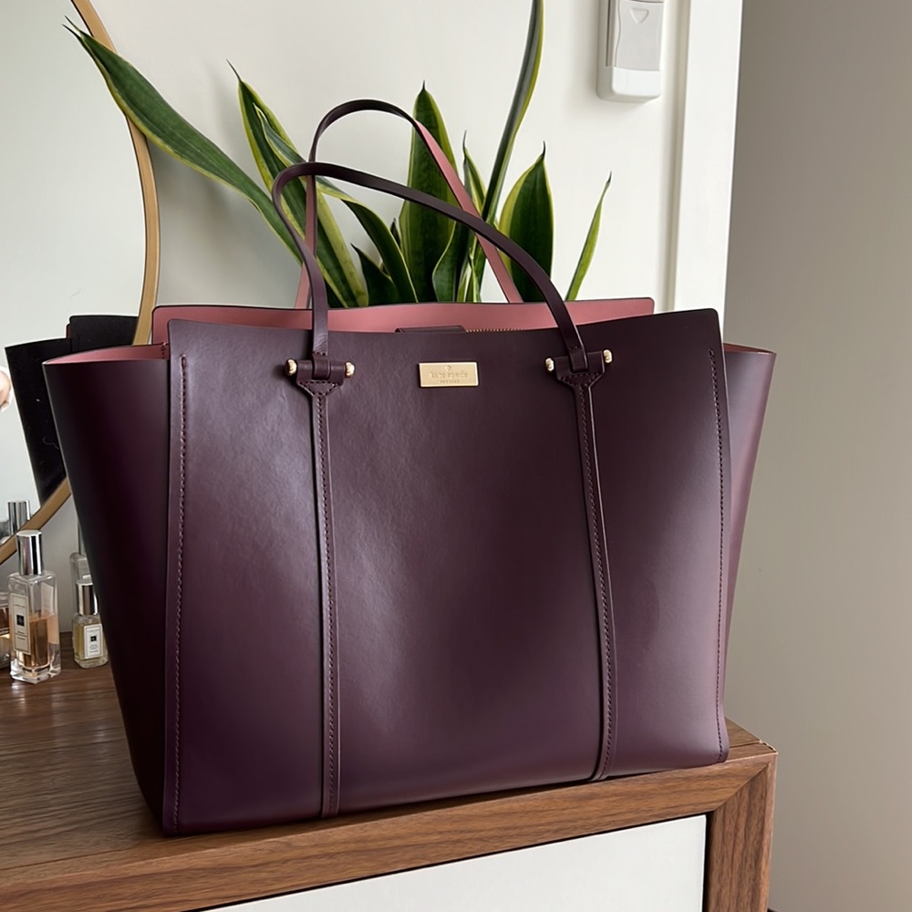 Kate Spade Purple Leather Tote Bag